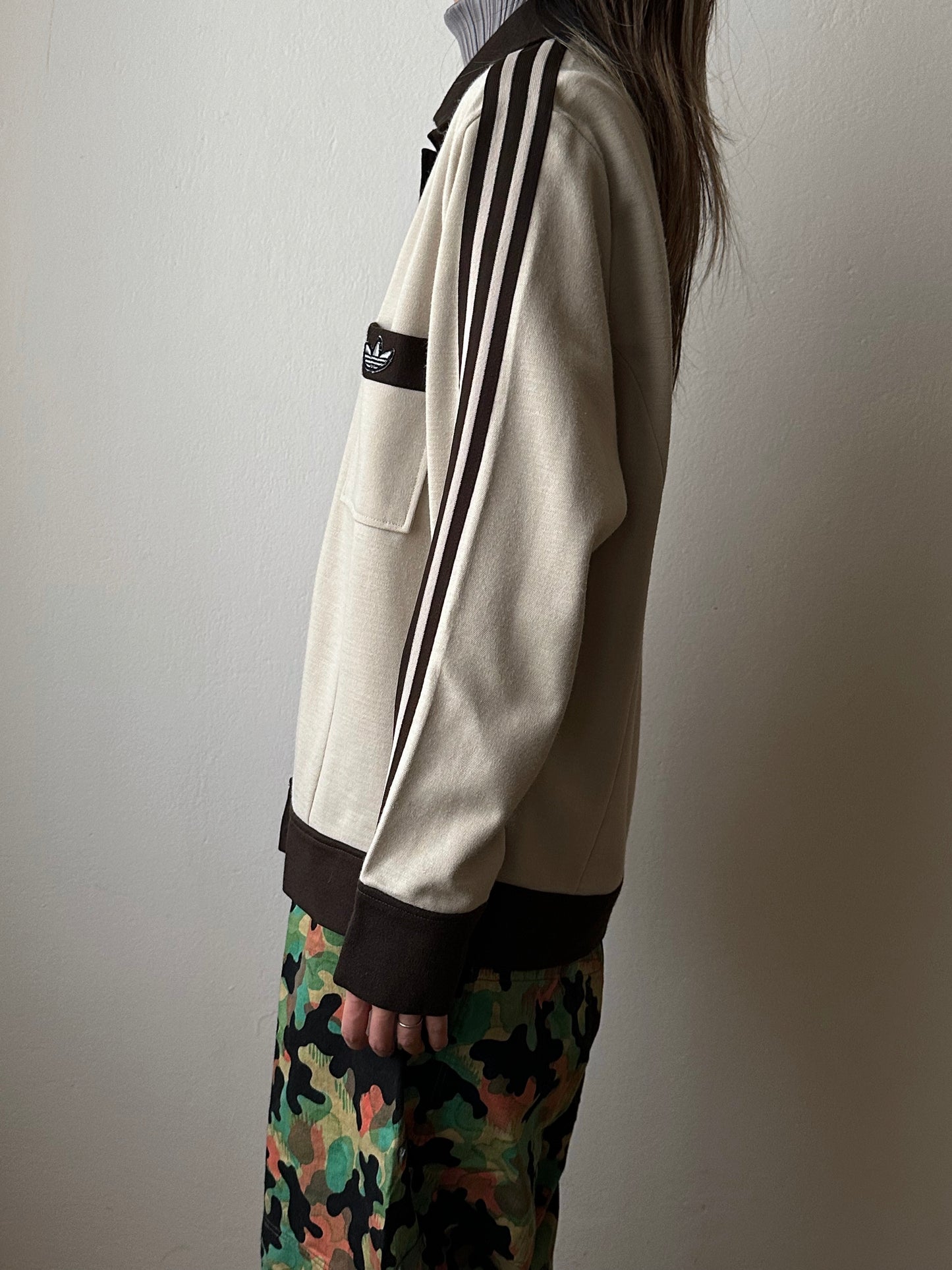 1970's Adidas Schwahn jacket West-Germany 70年代 アディダス Jersey 西ドイツ製 Brown 茶色 Rare レア ジャージ Vintage ヴィンテージ古着屋 プラハ ユーロ古着 ヨーロッパ古着 Toto Praha Vintage clothing store shop Antique shop Prague totototrip showroom ショールーム 