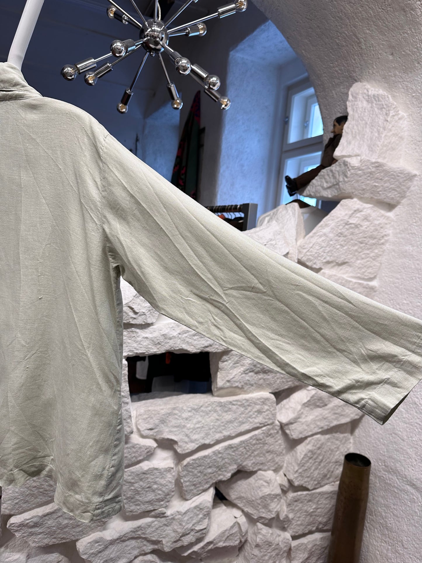 90s linen jacket with design pocket