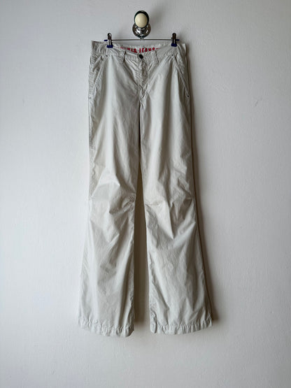 Icey white slit-zip trouser W30