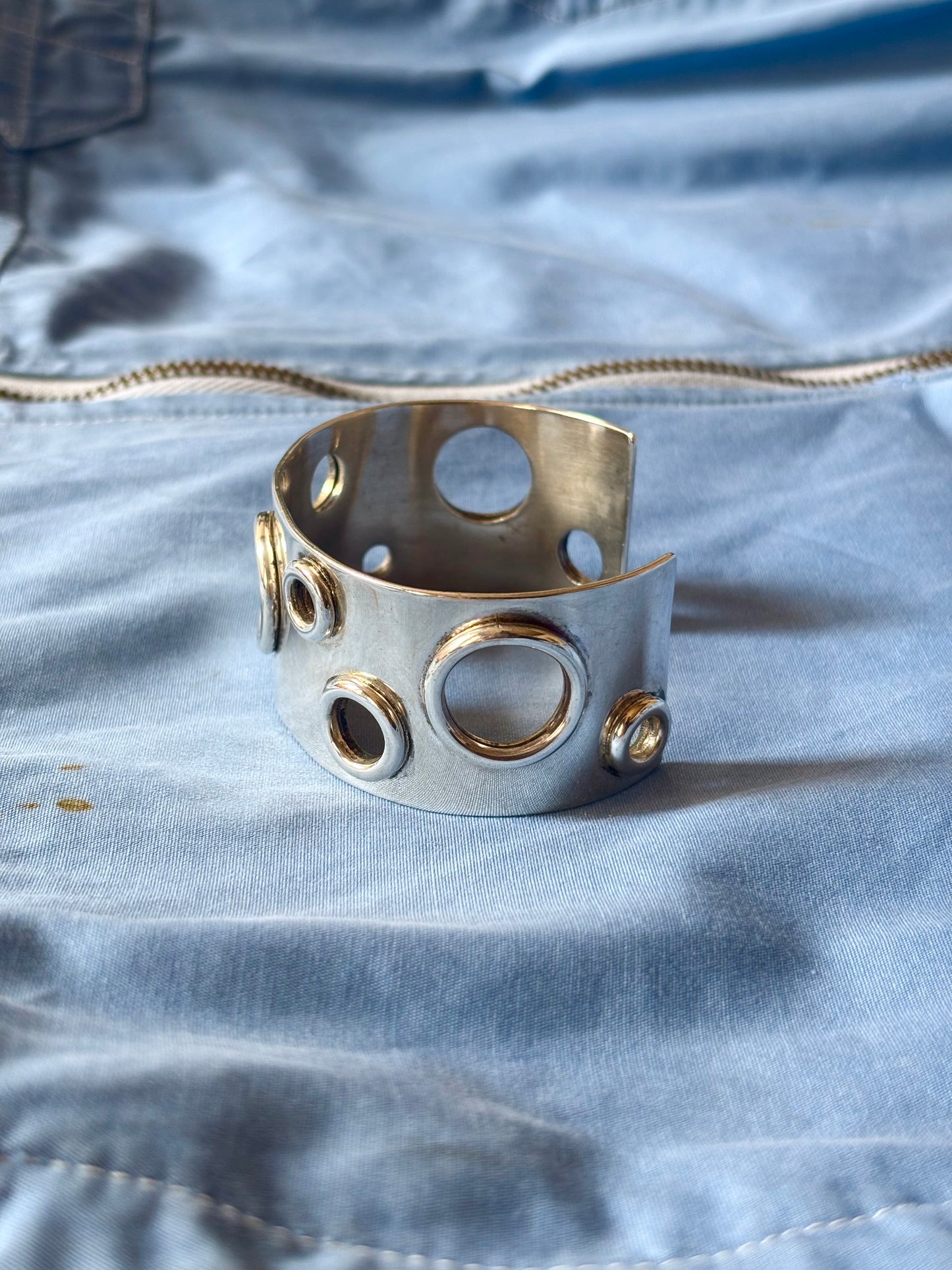 Marc Deloche silver punched bungle