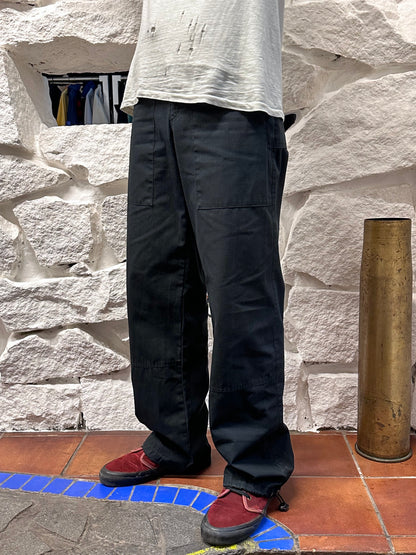 Early 00s Black Cotton Rip-stop trousers - ~w32