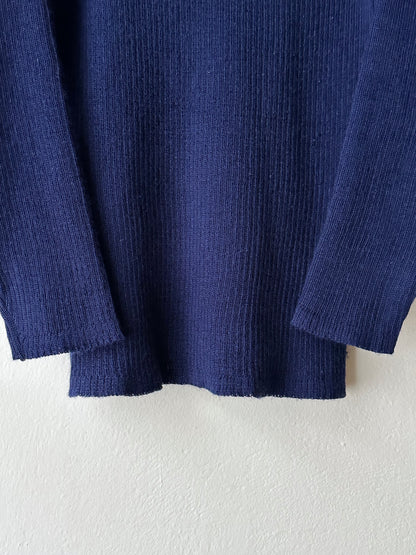 1980's French Army Wool Jumper Sweater 80年代 フランス軍 Military ミリタリー ニット Navy 紺色 Vintage ヴィンテージ古着屋 プラハ ユーロ古着 ヨーロッパ古着 Toto Praha Vintage clothing store shop Antique shop Prague totototrip showroom ショールーム 