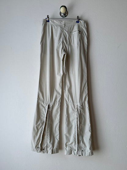 Icey white slit-zip trouser W30