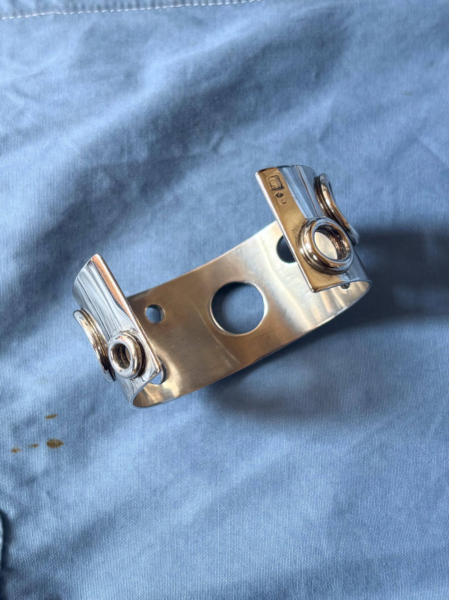 Marc Deloche silver punched bungle