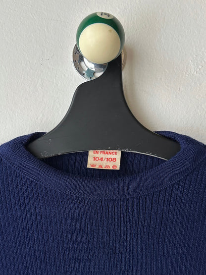 1980's French Army Wool Jumper Sweater 80年代 フランス軍 Military ミリタリー ニット Navy 紺色 Vintage ヴィンテージ古着屋 プラハ ユーロ古着 ヨーロッパ古着 Toto Praha Vintage clothing store shop Antique shop Prague totototrip showroom ショールーム 