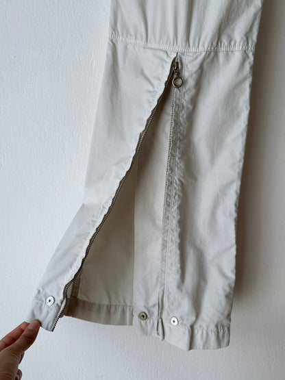 Icey white slit-zip trouser W30