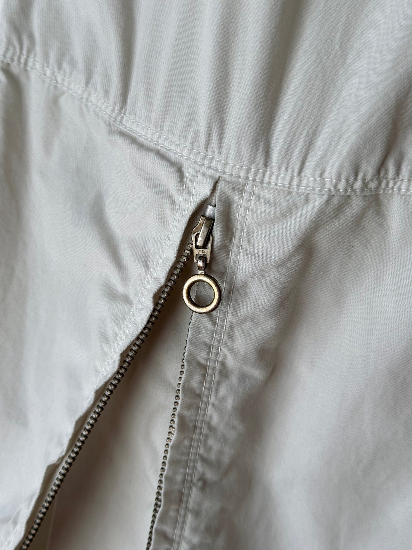 Icey white slit-zip trouser W30