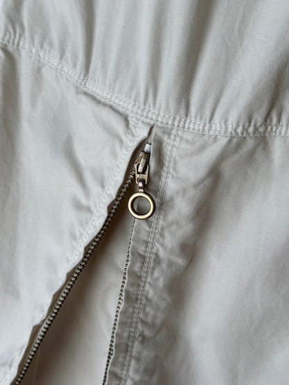 Icey white slit-zip trouser W30
