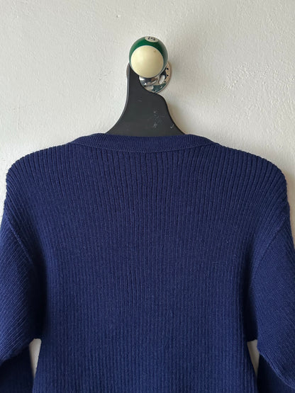 1980's French Army Wool Jumper Sweater 80年代 フランス軍 Military ミリタリー ニット Navy 紺色 Vintage ヴィンテージ古着屋 プラハ ユーロ古着 ヨーロッパ古着 Toto Praha Vintage clothing store shop Antique shop Prague totototrip showroom ショールーム 