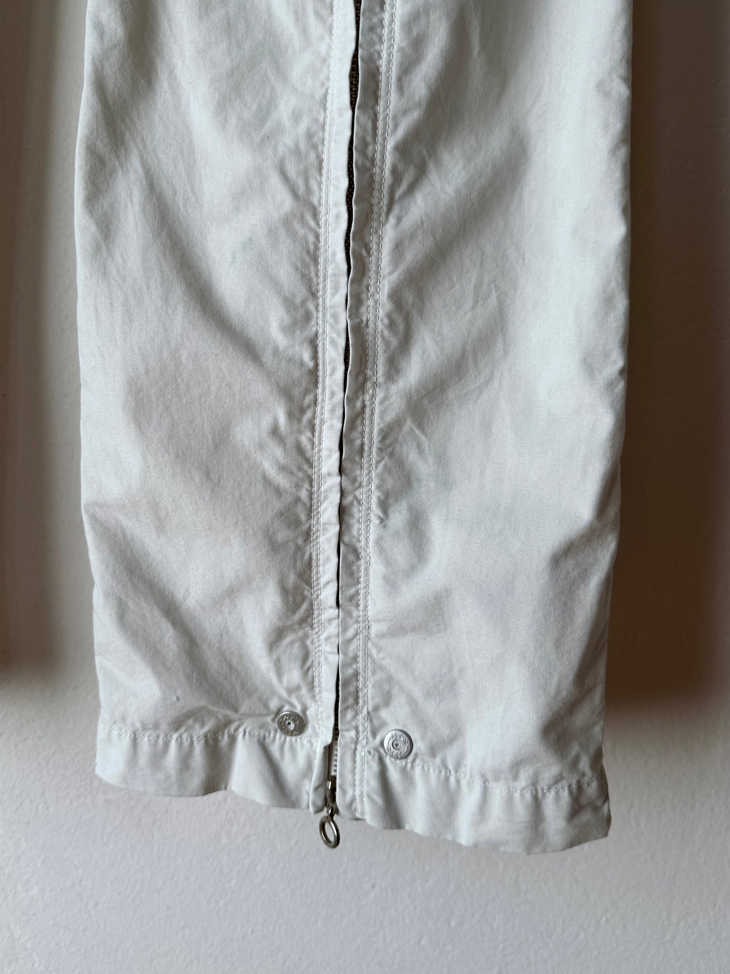 Icey white slit-zip trouser W30