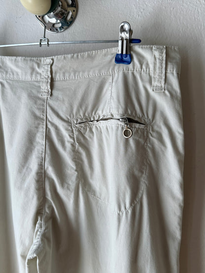 Icey white slit-zip trouser W30