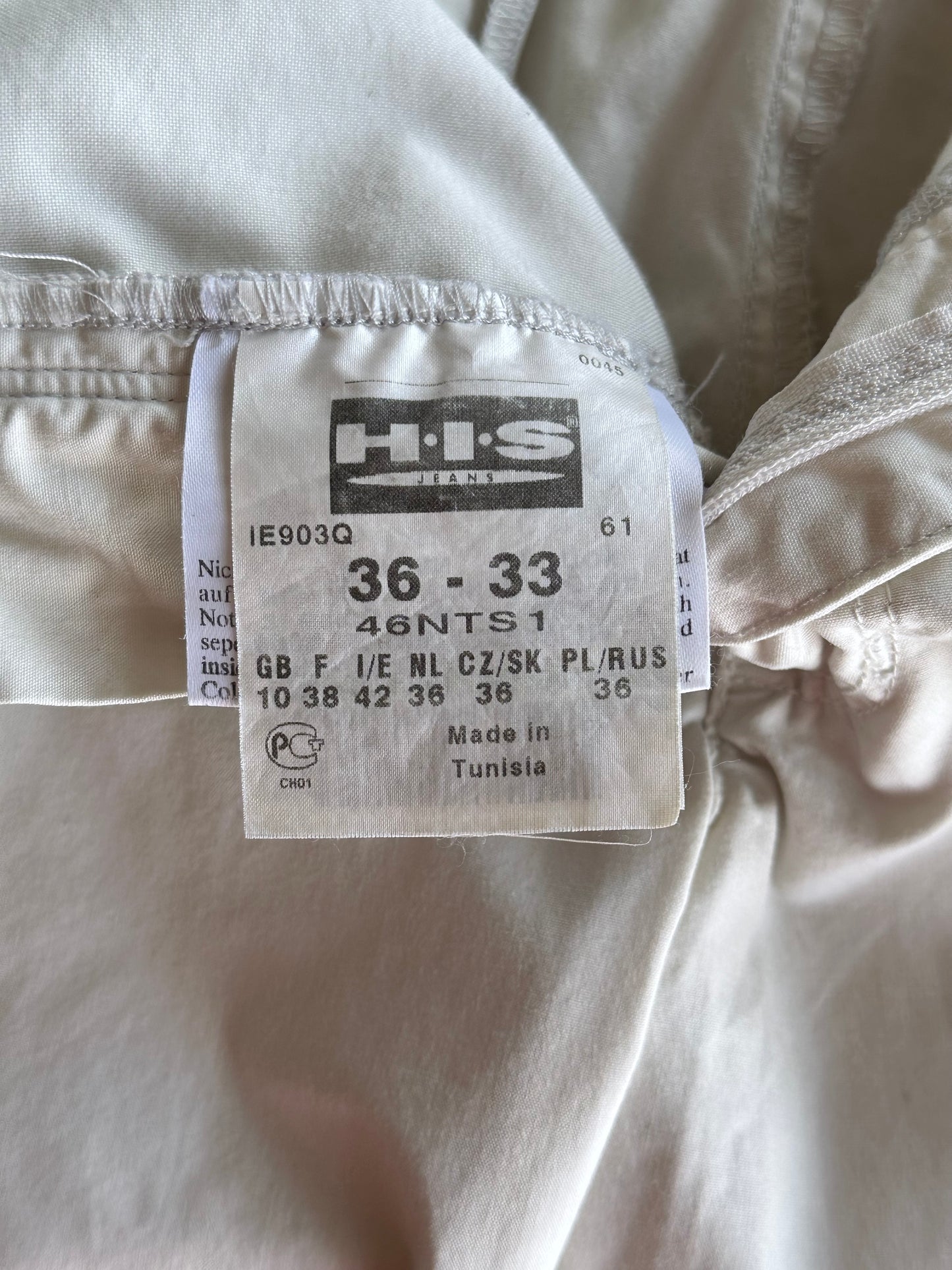 Icey white slit-zip trouser W30