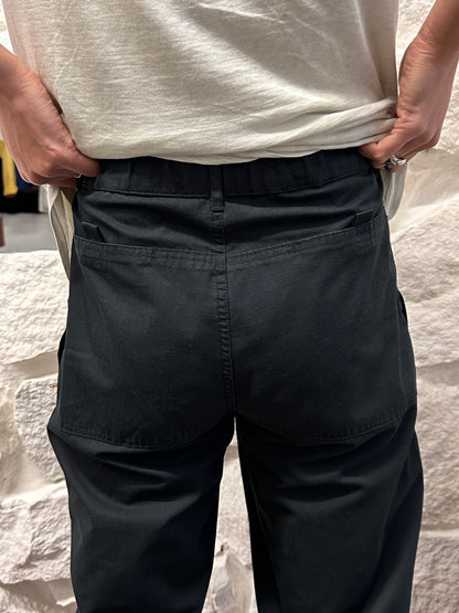 Early 00s Black Cotton Rip-stop trousers - ~w32