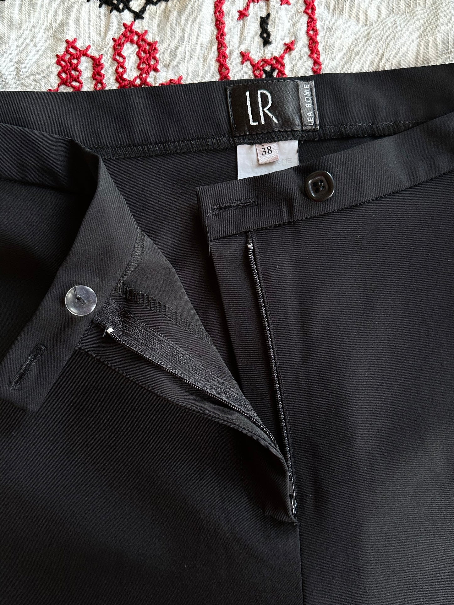 Black slit-zip trouser W29