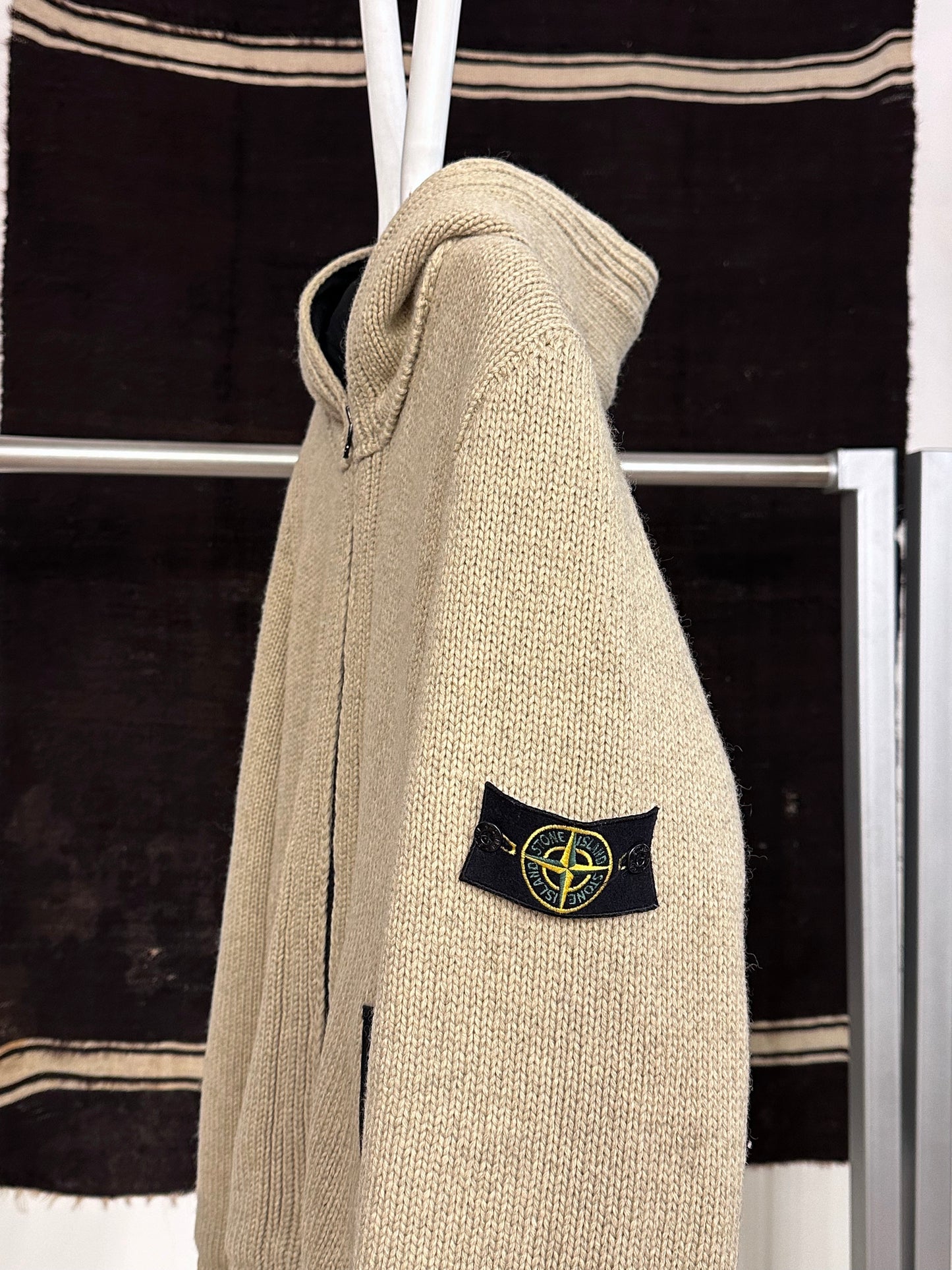 Stone Island Massimo osti CP Company ストーンアイランド  マッシモオスティ Made in Italy イタリア製 イタリア古着 Toto 古着屋 プラハ 古着 Praha Prague Vintage store Vintage clothing ヴィンテージ ヨーロッパ古着 ユーロ古着 Wool knit jacket ニットジャケット ニット