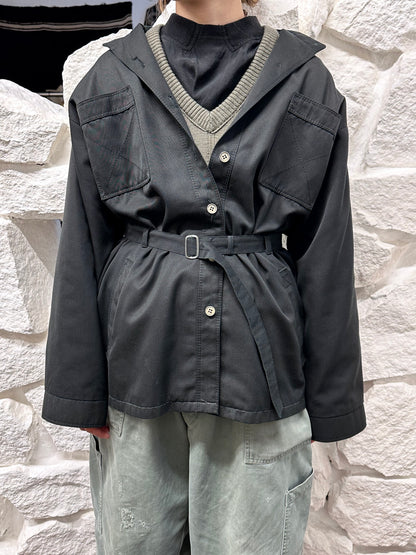 1980s VEB black jacket with belt