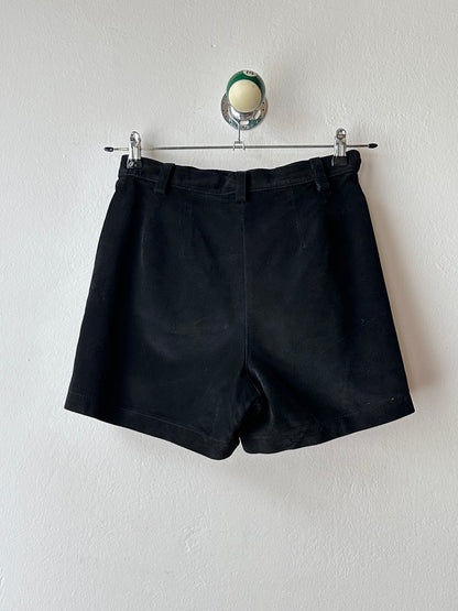 Black suede leather shorts W29
