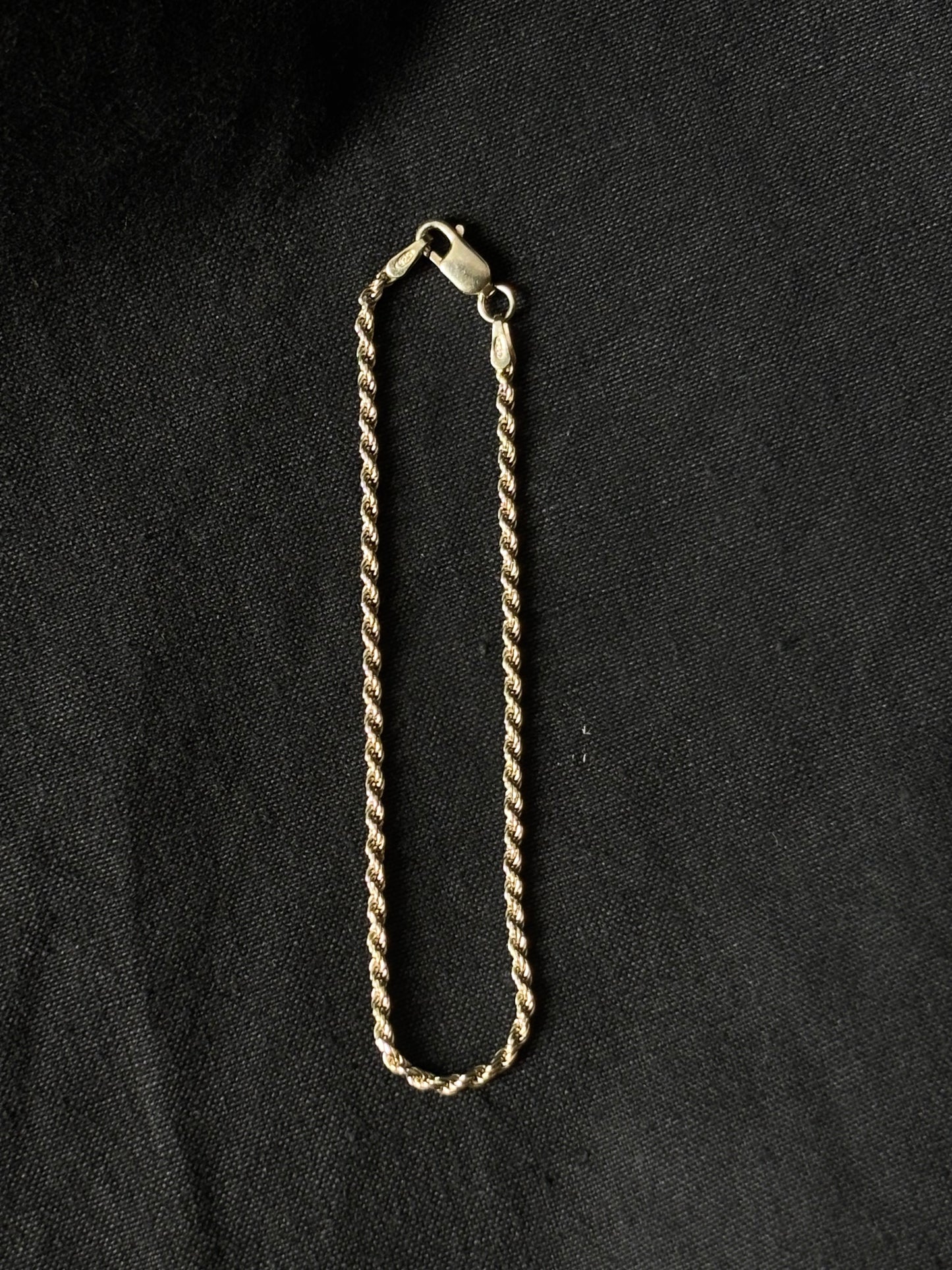 Italy gold plated silver 925 bracelet - rope