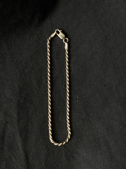 Italy gold plated silver 925 bracelet - rope