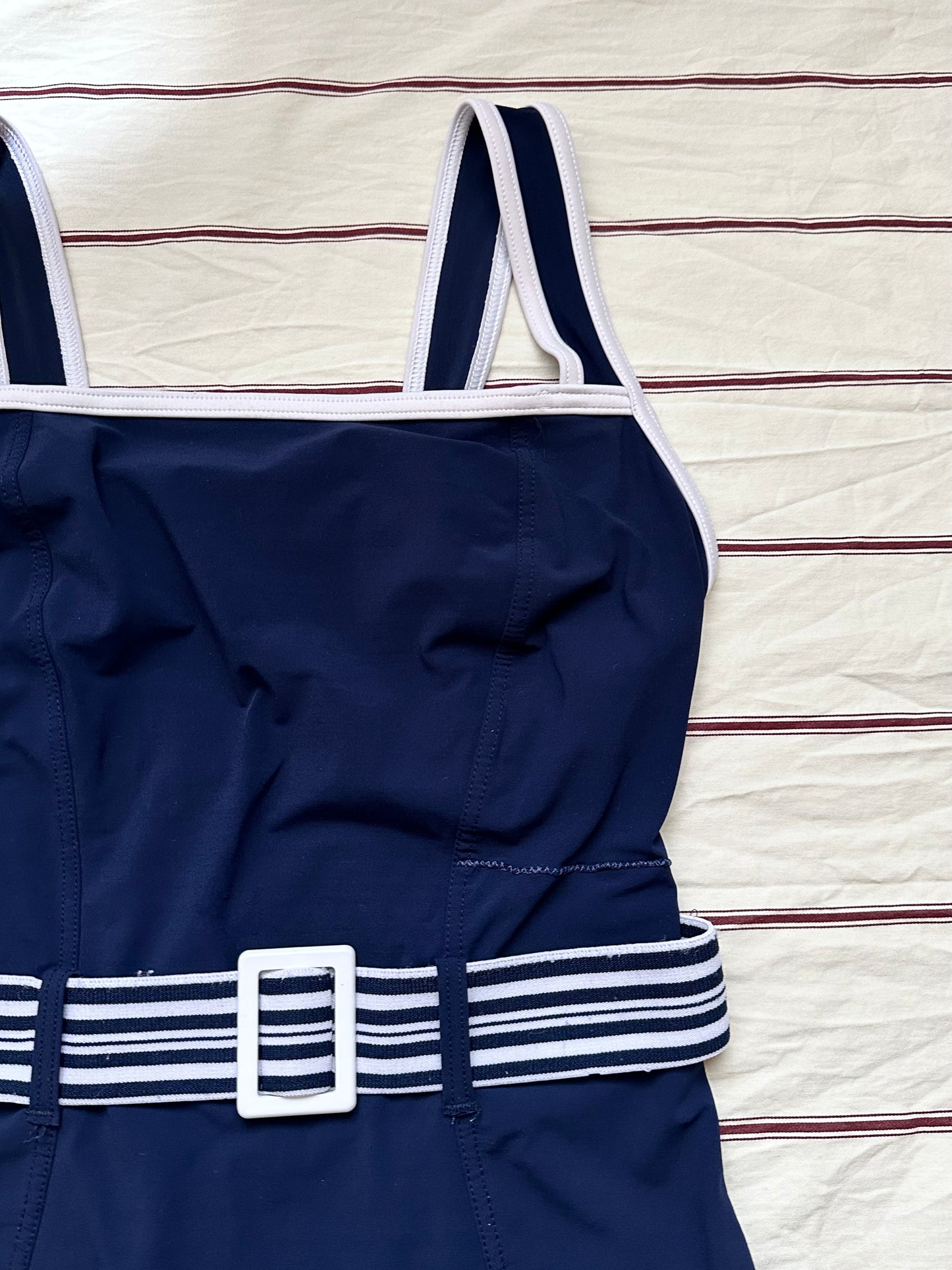 UK navy boxer swimwear with belt L-XL