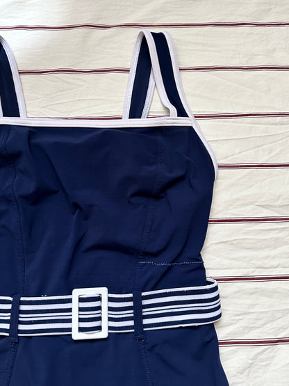 UK navy boxer swimwear with belt L-XL