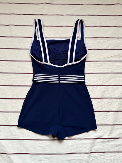 UK navy boxer swimwear with belt L-XL