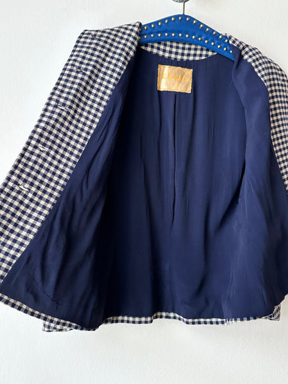 vintage gingham plaid jacket