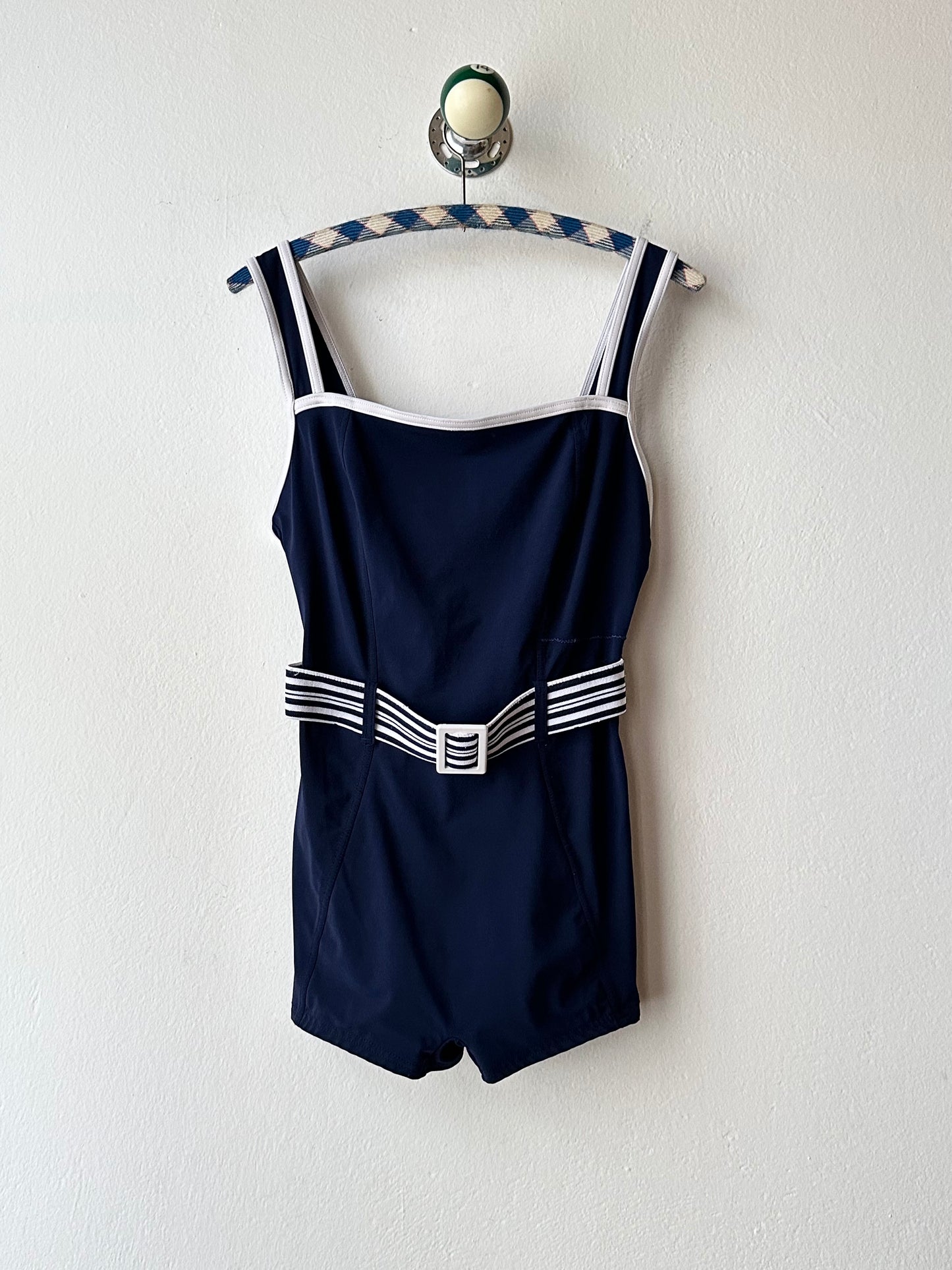 UK navy boxer swimwear with belt L-XL