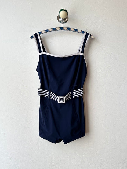 UK navy boxer swimwear with belt L-XL