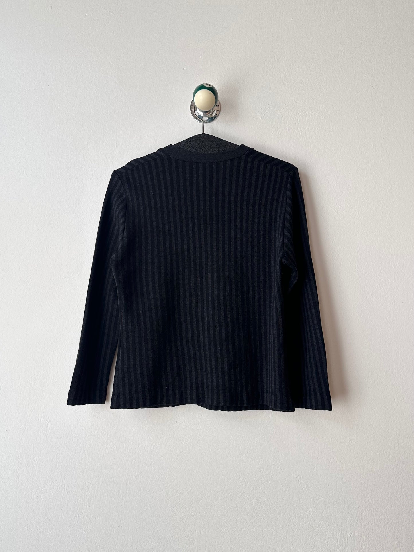 60-70s black striped jersey top