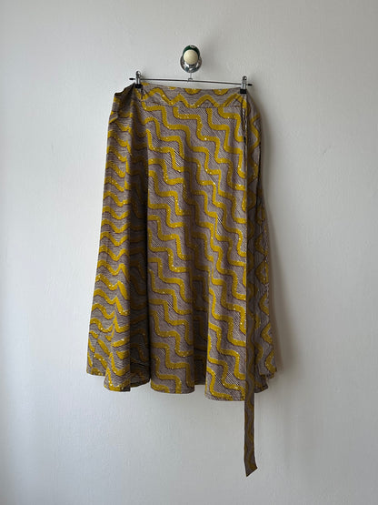 Deadstock african batik wrap skirt
