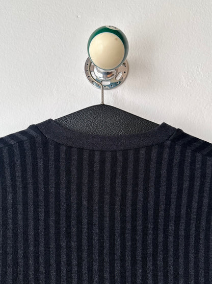 60-70s black striped jersey top
