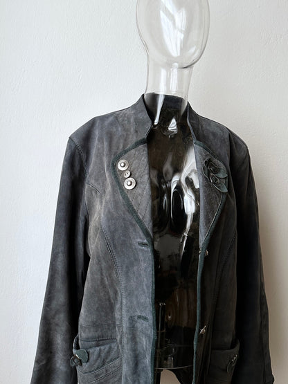 Tyrolean leather tailored jacket