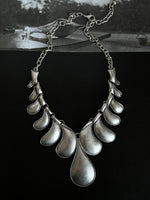 Brushed metal drop necklace