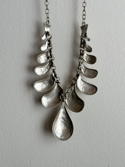 Brushed metal drop necklace