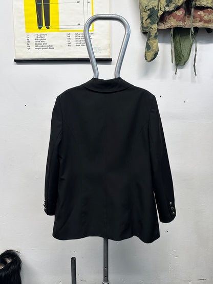 90s black tailored jacket with zips