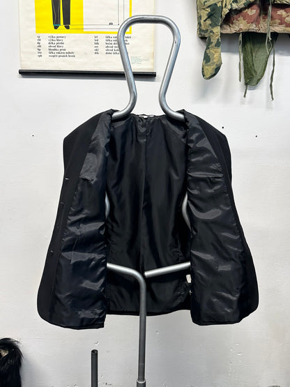 90s black tailored jacket with zips