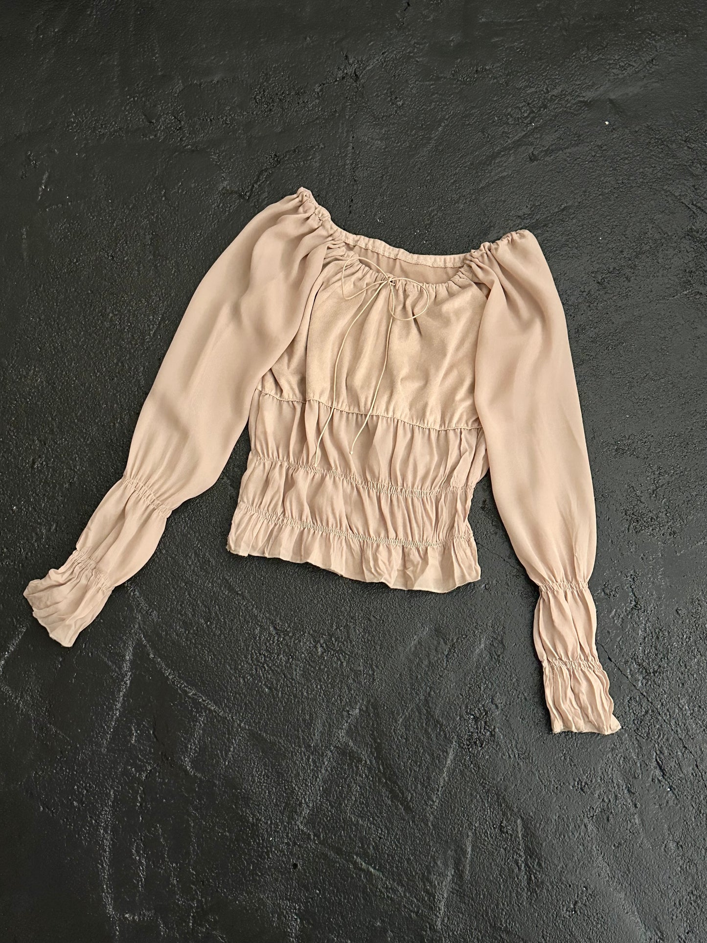 Italy beige chiffon top