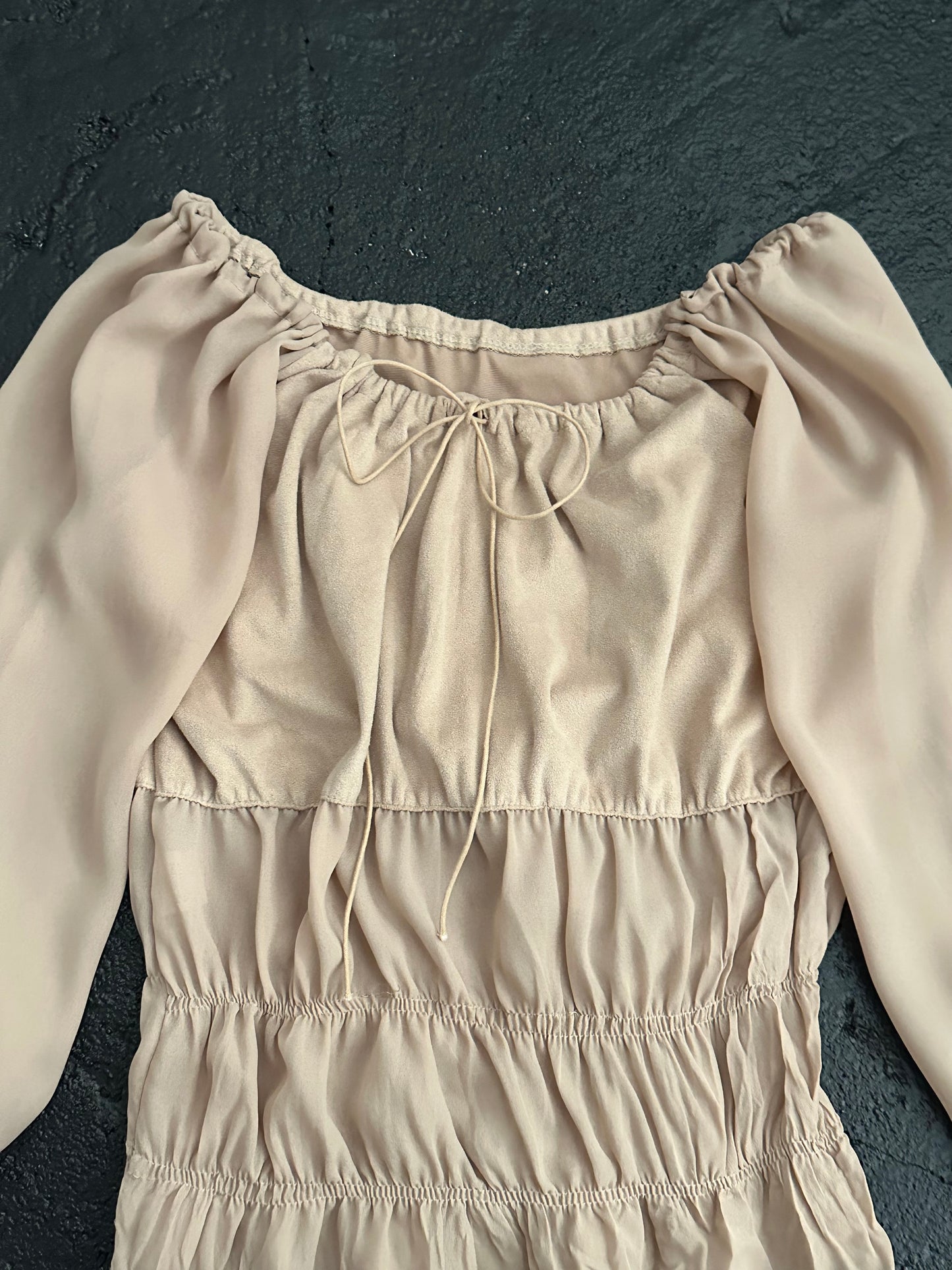Italy beige chiffon top