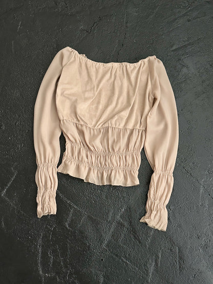 Italy beige chiffon top
