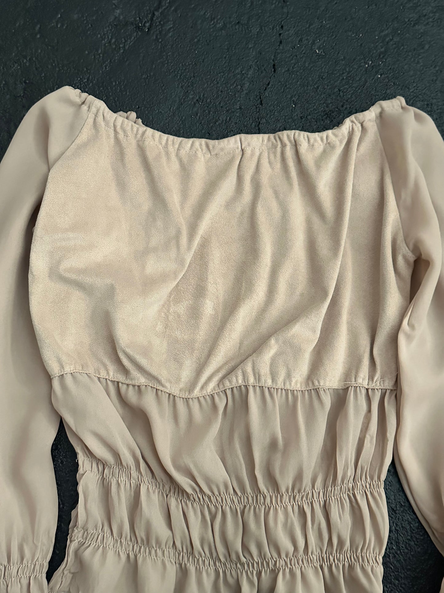 Italy beige chiffon top