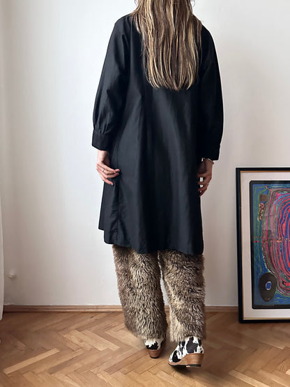 50-60s France light moleskin shirt jacket