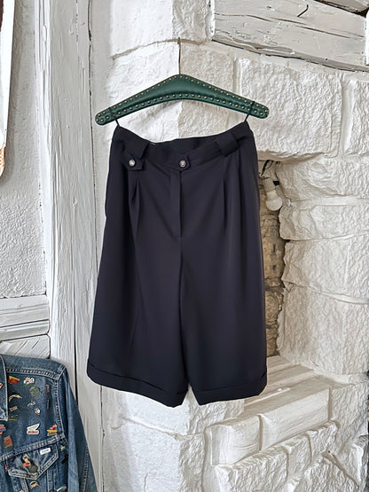Dark navy dress shorts with belt -W31