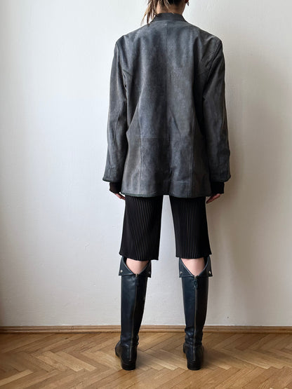 Tyrolean leather tailored jacket