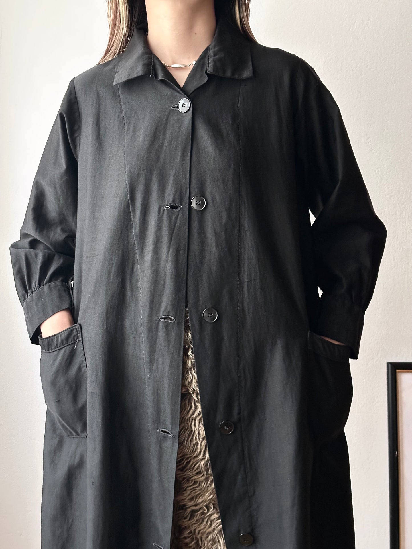 50-60s France light moleskin shirt jacket