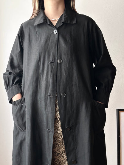 50-60s France light moleskin shirt jacket