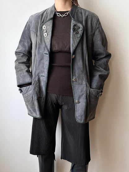 Tyrolean leather tailored jacket