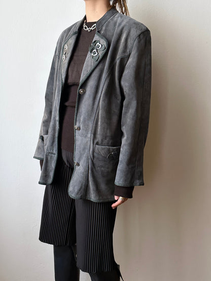 Tyrolean leather tailored jacket