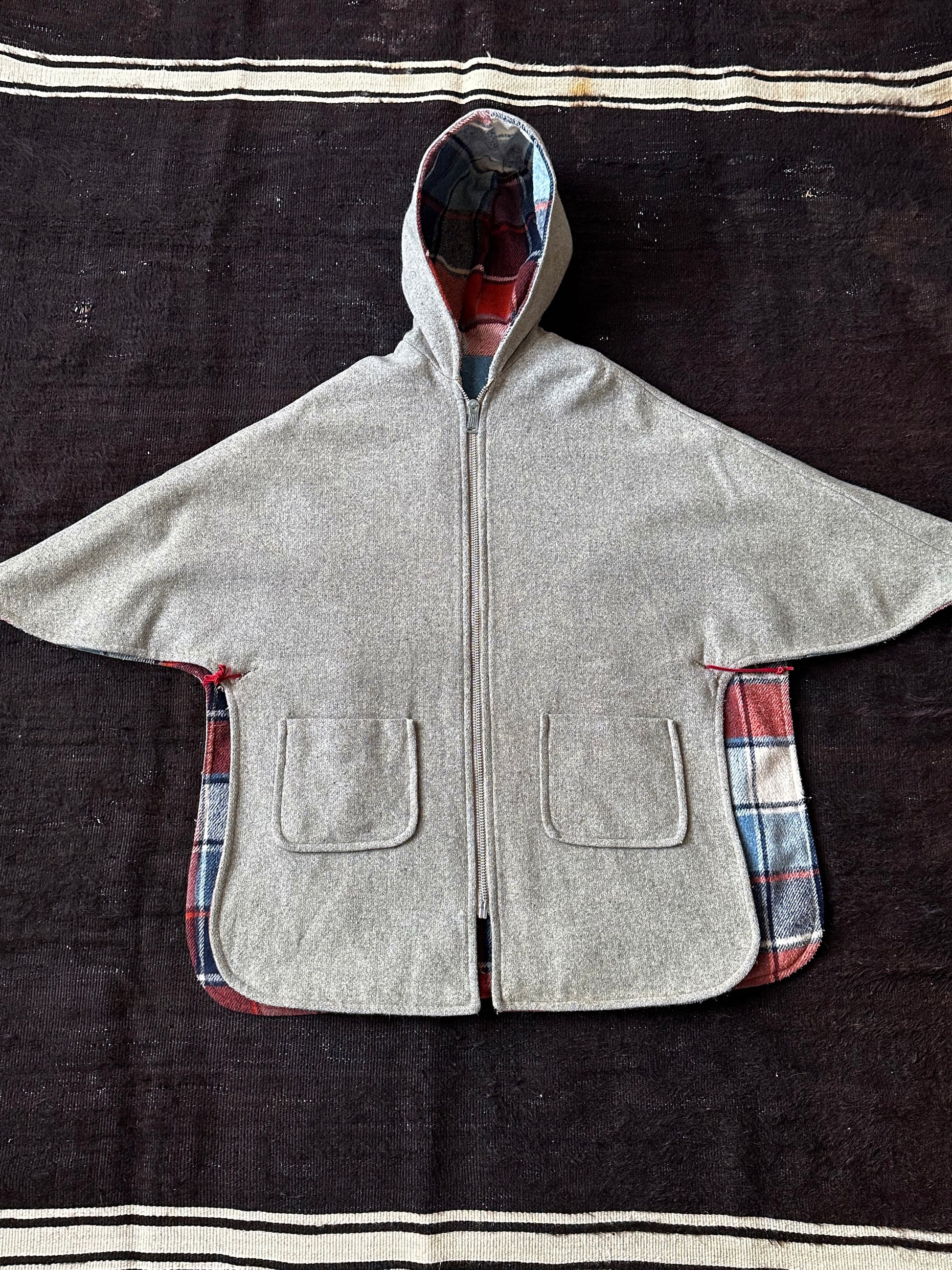 60's 70's Wool poncho リバーシブル ポンチョ