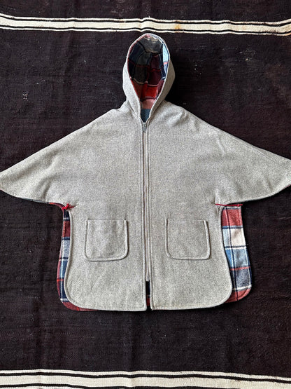 60's 70's Wool poncho リバーシブル ポンチョ